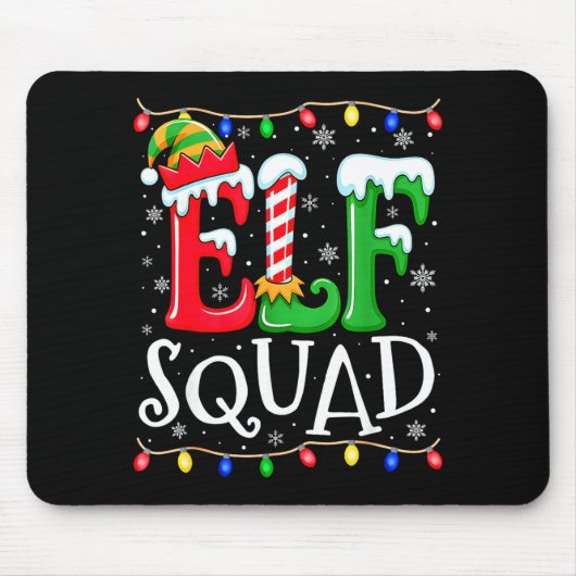 Family Christmas Matching Pajamas Elf Xmas Squad Mousepad (Vorne)