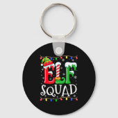 Family Christmas Matching Pajamas Elf Xmas Squad Schlüsselanhänger (Vorderseite)