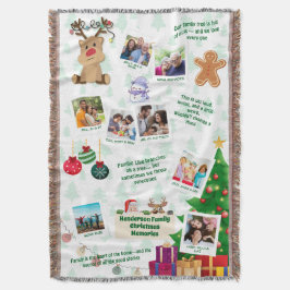 Family Christmas Memories Photo Collage Decke