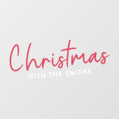 Family Christmas | Modern Minimalist Family Name Fensteraufkleber (Blatt)