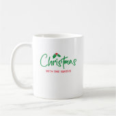 Family Christmas | Modern Minimalist Family Name Kaffeetasse (Links)