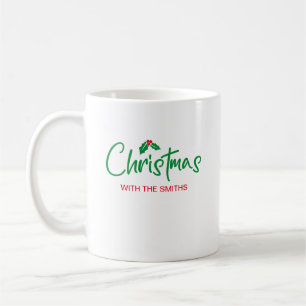 Family Christmas Modern Minimalist Family Name Kaffeetasse