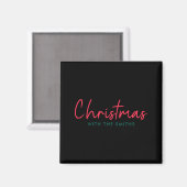 Family Christmas Modern Minimalist Family Name  Magnet (Vorderseite/Rückseite)