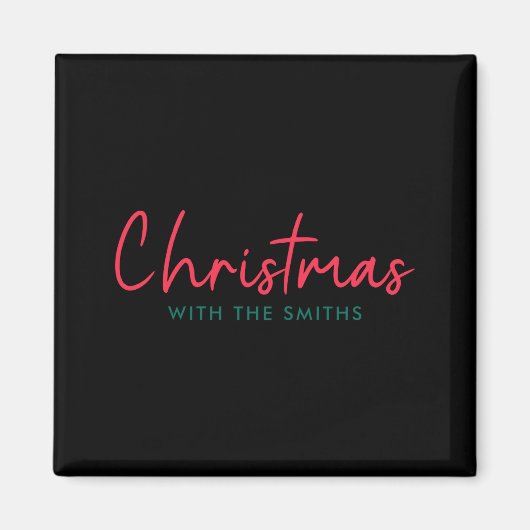 Family Christmas Modern Minimalist Family Name  Magnet (Vorne)