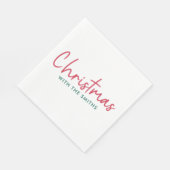 Family Christmas | Modern Minimalist Family Name Serviette (Ecke)