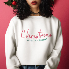 Family Christmas | Modern Minimalist Family Name Sweatshirt