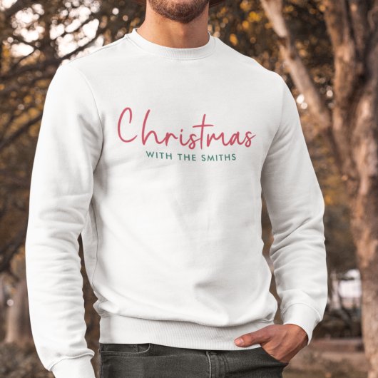 Family Christmas | Modern Minimalist Family Name Sweatshirt