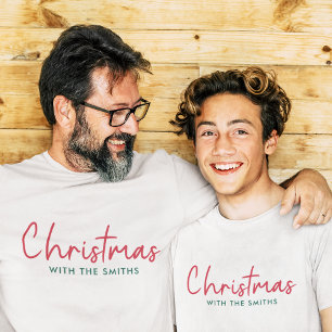 Family Christmas   Modern Minimalist Family Name T-Shirt