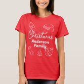 Family Christmas | Modern Minimalist Family Name T-Shirt (Vorderseite)