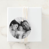 Family Christmas Modern Stylish Orange Red Foto Geschenkanhänger (Beispiel)