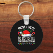 Family Christmas Most Likely To Go To The Gym On C Schlüsselanhänger (Vorderseite)