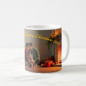 Family Christmas Mug with Border Collie – Cozy Hol Kaffeetasse (VorderseiteRechts)