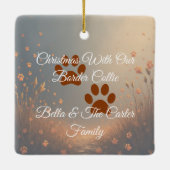Family Christmas Ornament with Border Collie – Coz (Rückseite)