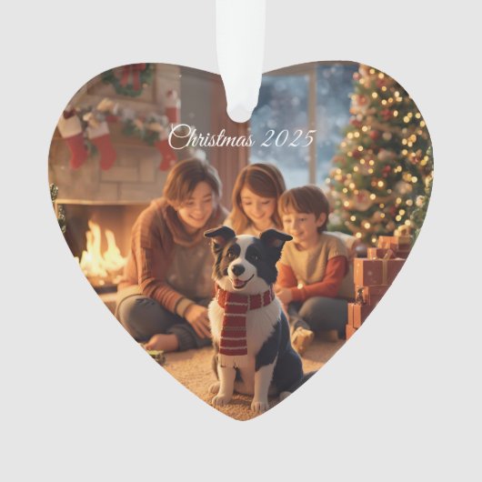 Family Christmas Ornament with Border Collie – Coz (Vorderseite)