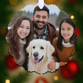 Family Christmas Photo Holiday Paper Ornament Card Karte