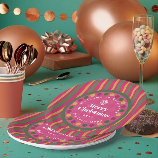 Family Christmas Red Pappteller (Multi)