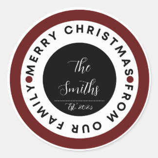 Family Christmas Runder Aufkleber