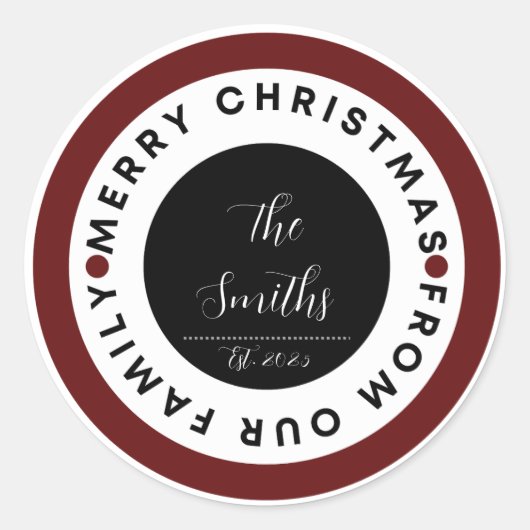 Family Christmas Runder Aufkleber (Vorderseite)