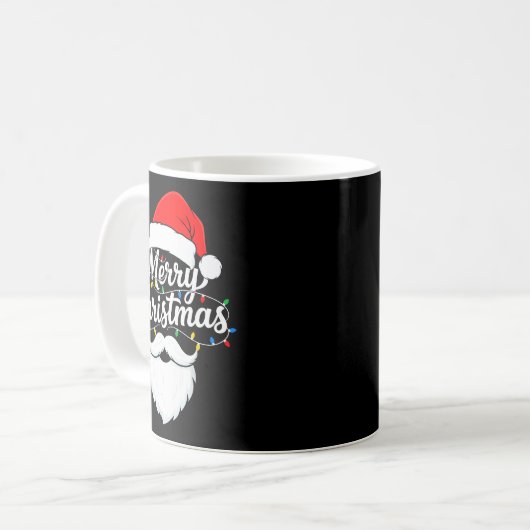 Family Christmas Santa Beard Xmas Matching Pajamas Kaffeetasse (Vorderseite Links)