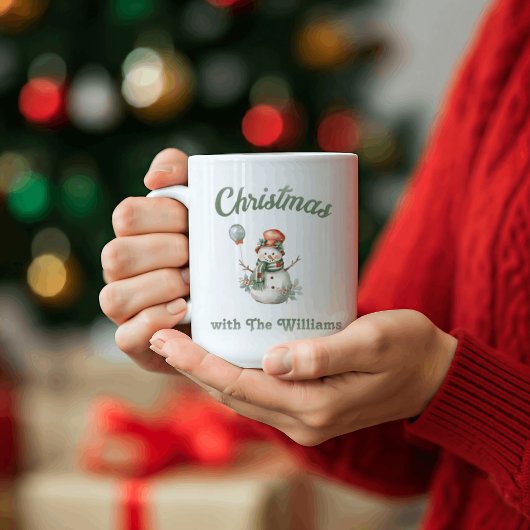 Family Christmas | Snowman Family Name Kaffeetasse