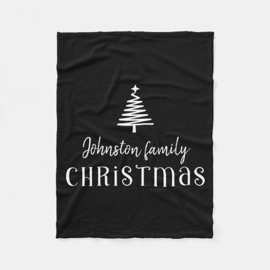 Family Christmas Tree Uni Kids T Shirt Fleecedecke (Vorderseite)
