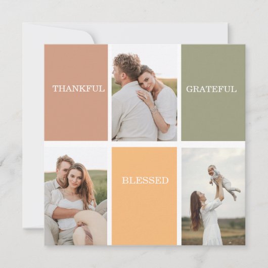 Family Collage Foto | Dankbar gesegnet dankbar (Vorderseite)