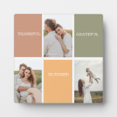 Family Collage Foto | Dankbar gesegnet dankbar Fotoplatte (Vorderseite)