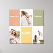 Family Collage Foto | Dankbar gesegnet dankbar Leinwanddruck (Vorderseite)