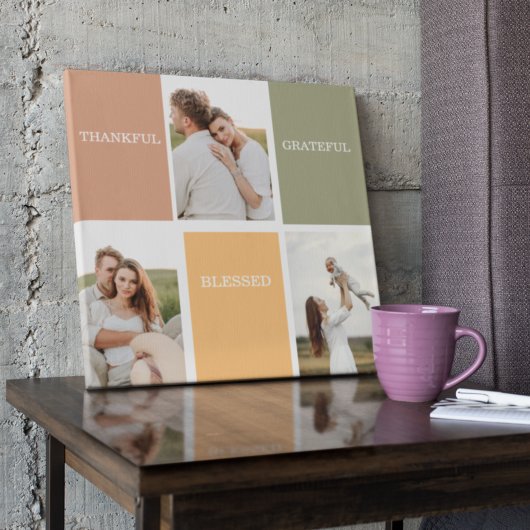 Family Collage Foto | Dankbar gesegnet dankbar Leinwanddruck