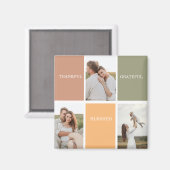 Family Collage Foto | Dankbar gesegnet dankbar Magnet (Vorderseite/Rückseite)