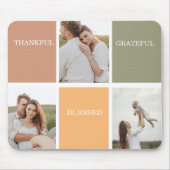 Family Collage Foto | Dankbar gesegnet dankbar Mousepad (Vorne)