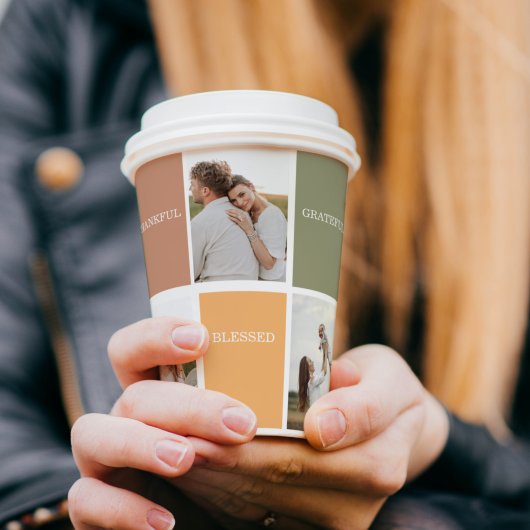 Family Collage Foto | Dankbar gesegnet dankbar Pappbecher