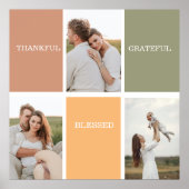 Family Collage Foto | Dankbar gesegnet dankbar Poster (Vorne)