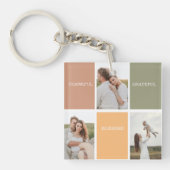 Family Collage Foto | Dankbar gesegnet dankbar Schlüsselanhänger (Vorderseite)