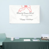 Family comes first red bow family name holidays banner (Messeveranstaltung)