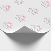 Family comes first red bow family name holidays geschenkpapier (Ecke)