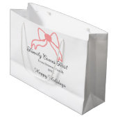 Family comes first red bow family name holidays große geschenktüte (Vorderseite Schrägansicht)