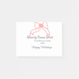 Family comes first red bow family name holidays post-it klebezettel