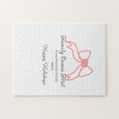 Family comes first red bow family name holidays puzzle (Horizontal)