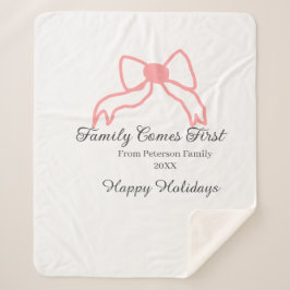 Family comes first red bow family name holidays sherpadecke
