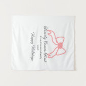 Family comes first red bow family name holidays wandteppich (Vorderseite (Horizontal))