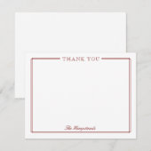 Family Couples Elegant Script Dark Red Stationery Dankeskarte (Vorne/Hinten)