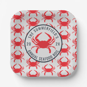 Family Crail Boil Summer Seafood Party Custom Pappteller