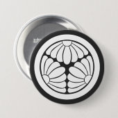 [Family Crests] A circle in 3 chrysanthemum flower Button (Vorne & Hinten)