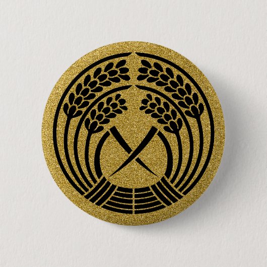 [Family Crests] Hugging rice ear Round Button (Vorderseite)