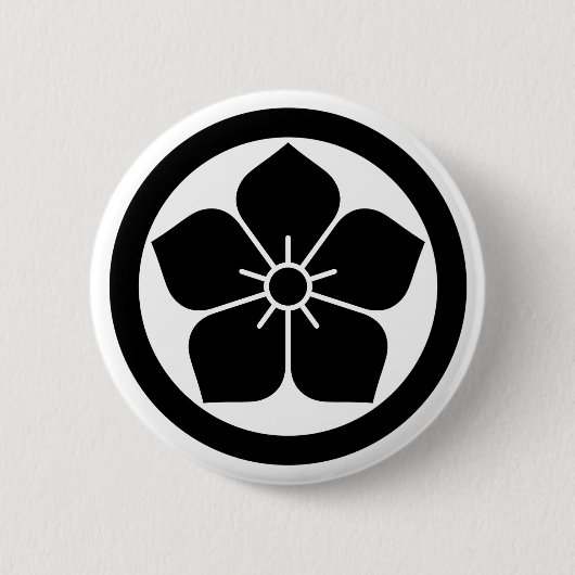 [Family Crests] Kikyo flower inside a circle Button (Vorderseite)