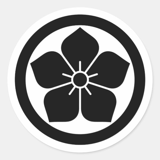 [Family Crests] Kikyo flower inside a circle Runder Aufkleber (Vorderseite)