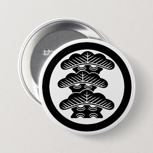 [Family Crests] Left-align 3tier pine tree w/round Button (Vorne & Hinten)