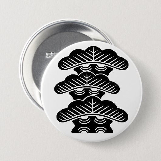 [Family Crests] Left-aligned 3tiered pine trees Button (Vorne & Hinten)