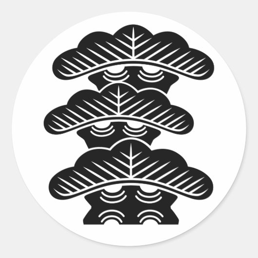[Family Crests] Left-aligned 3tiered pine trees Runder Aufkleber (Vorderseite)